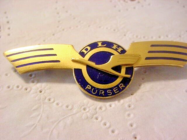 DLH Deutsche Lufthansa Airlines Purser Wing Pin Gold & Blue Enamel Ex. Cond. BIN DLH Deutsche Lufthansa Airlines Purser Wing Pin Gold & Blue Enamel Ex. Cond. BIN