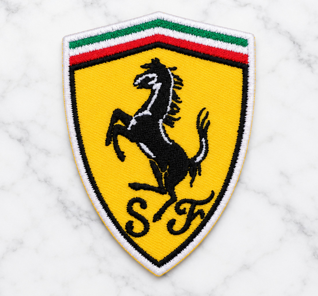 FERRARI AUTOMOBILE EMBROIDERED IRON ON PATCH 2.5 FERRARI AUTOMOBILE EMBROIDERED IRON ON PATCH 2.5