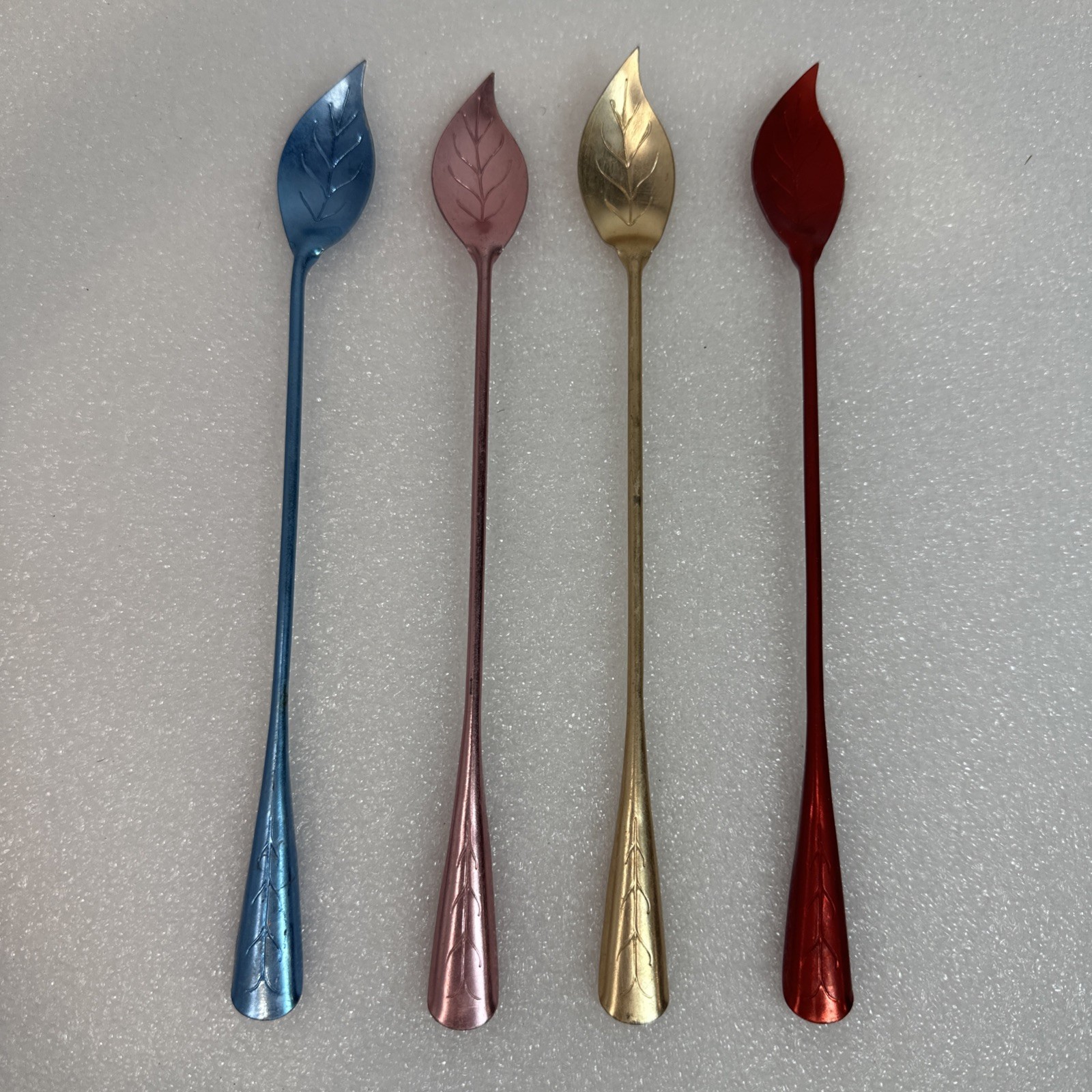 Vintage MCM Tallstirs Aluminum Cocktail Drink Leaf Spoon Stirrer Bar Tea **READ*