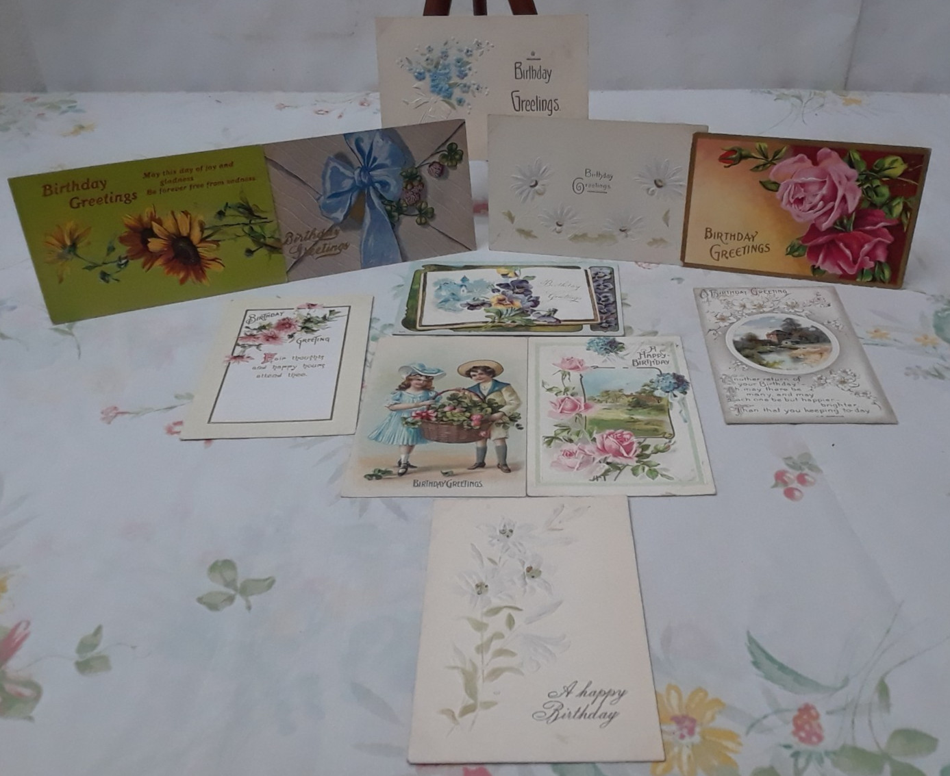 Antique 1900\'s Birthday Lot of 11 Postcards Various Printings