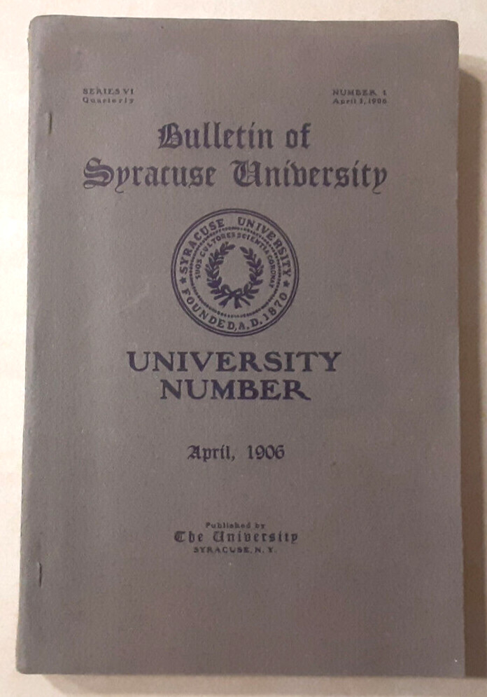 Syracuse University NY Bulletin Handbook Vintage History Book Antique 1906 Syracuse University NY Bulletin Handbook Vintage History Book Antique 1906