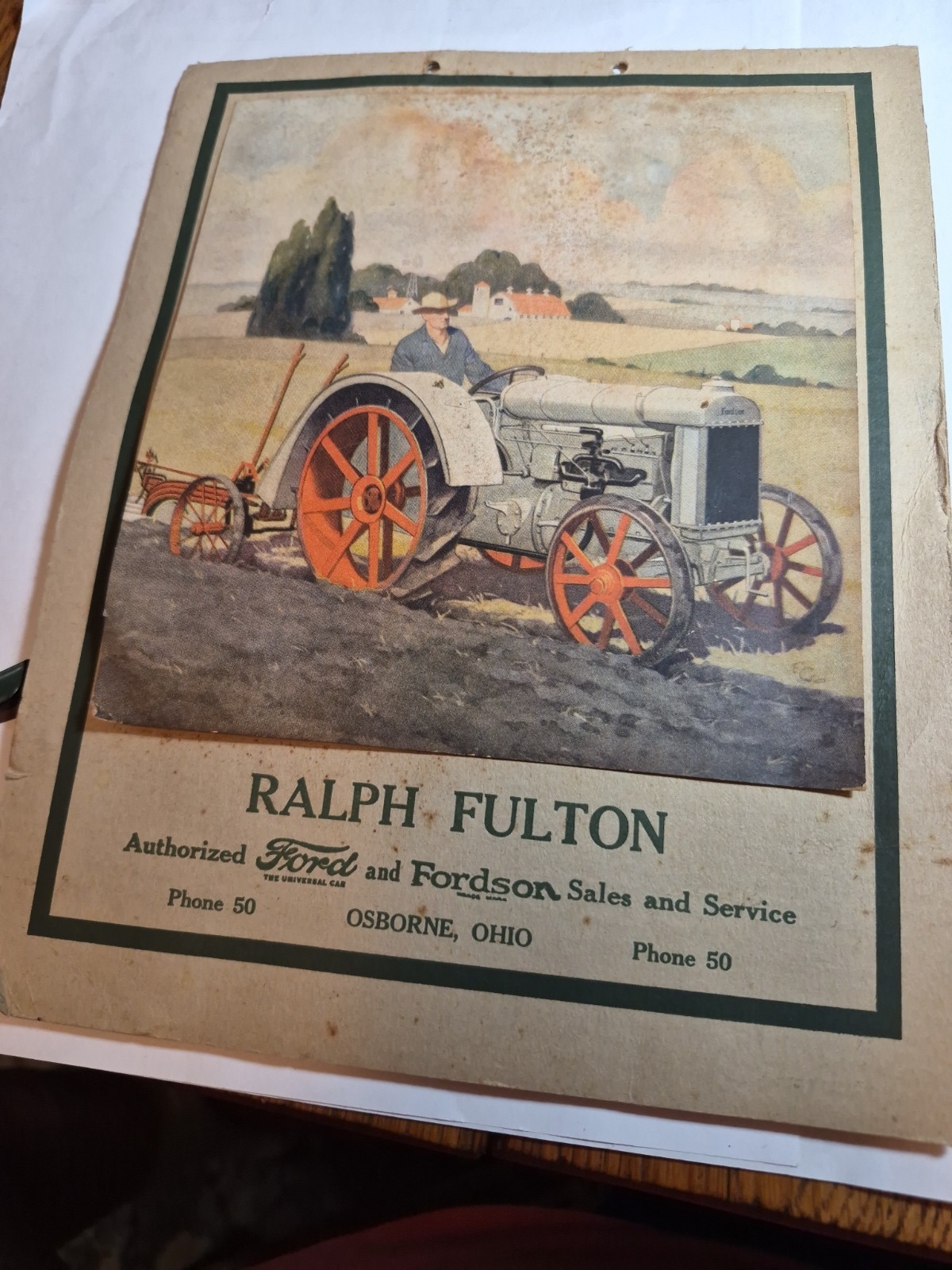 RALPH FULTON FORDSON TRACTOR CALENDAR AND PARTS LIST VINTAGE 100 Years Old 1926 RALPH FULTON FORDSON TRACTOR CALENDAR AND PARTS LIST VINTAGE 100 Years Old 1926