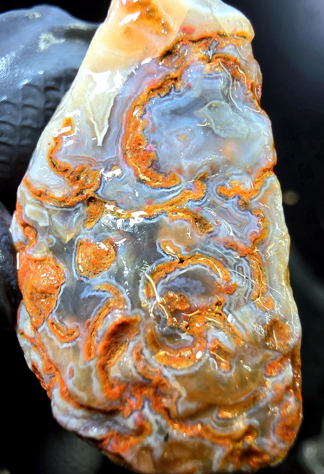 Rare Lake Superior Fragmented Membrane Agate In Blue Chalcedony 1.7oz Rare Lake Superior Fragmented Membrane Agate In Blue Chalcedony 1.7oz