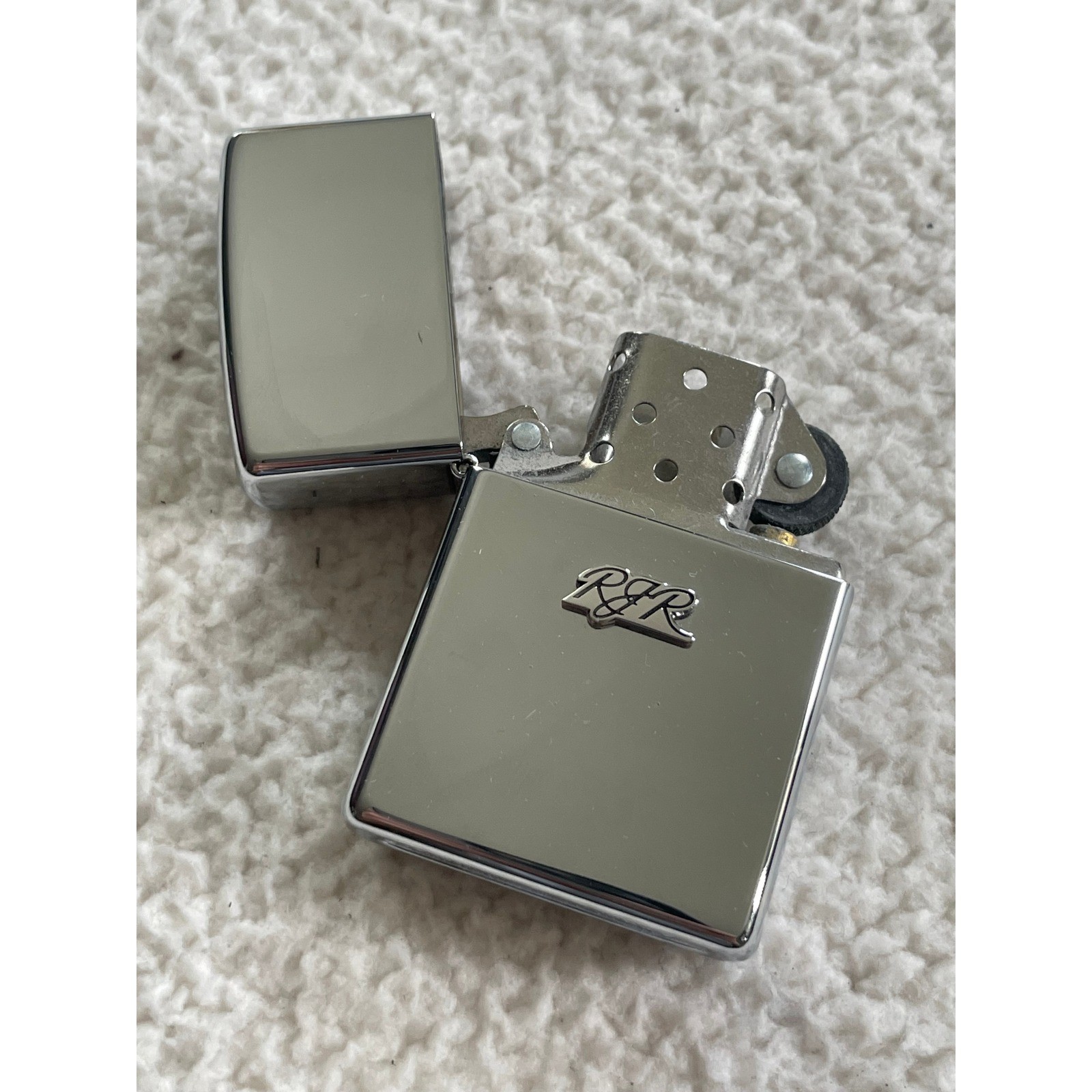 Zippo Lighter Silver RJ Reynolds RJR Logo High Polish Chrome Vintage 1999 K XV