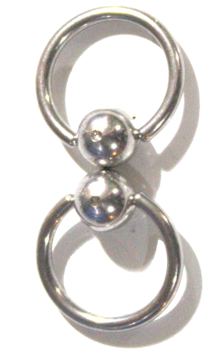 14g 7/16 Guiche Frenum Double Door Knocker Ear Septum Hoop Prince Albert Jewelry