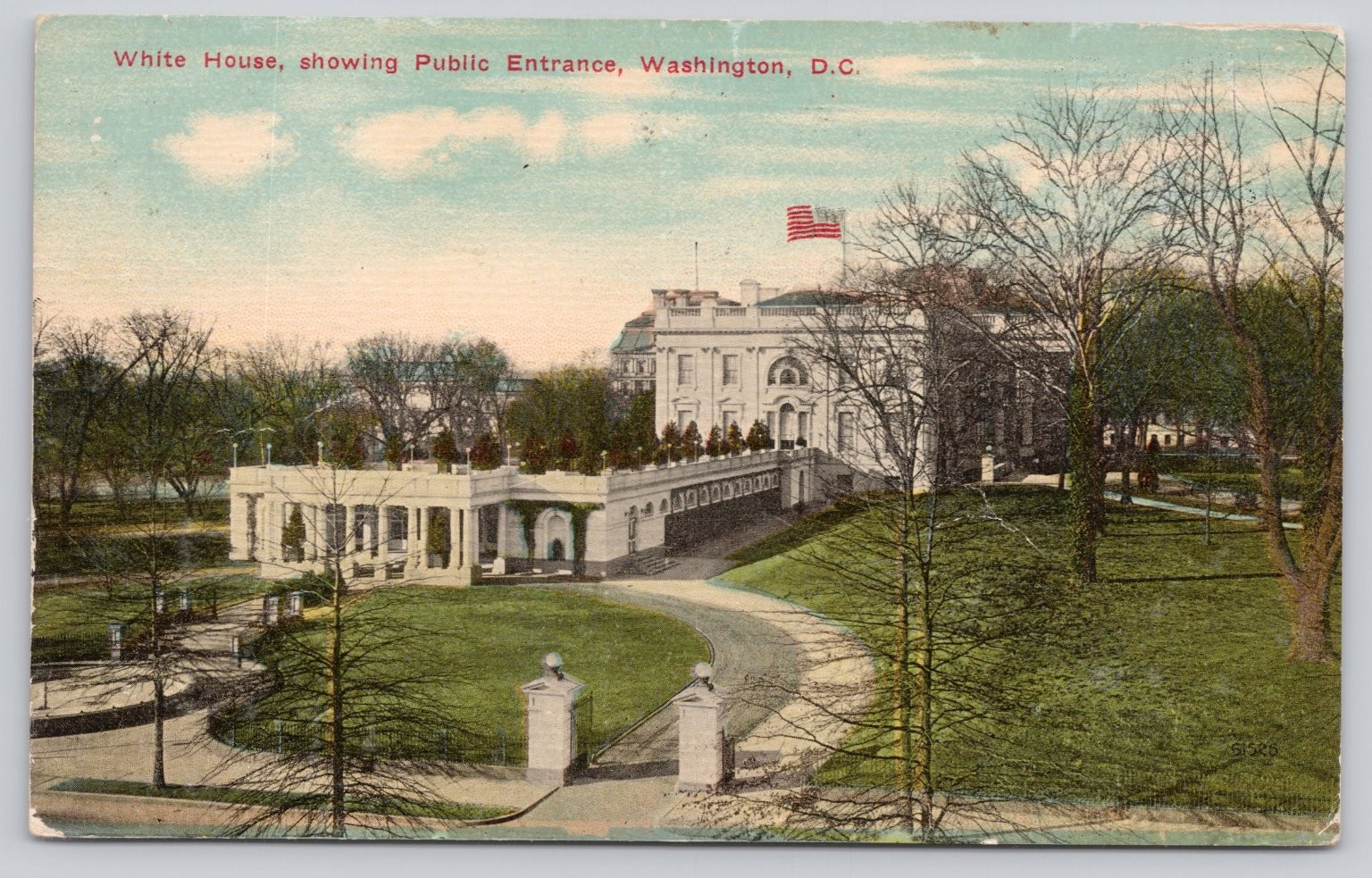 White House East Entrance Washington DC 1912 Postcard Souvo Chrome White House East Entrance Washington DC 1912 Postcard Souvo Chrome