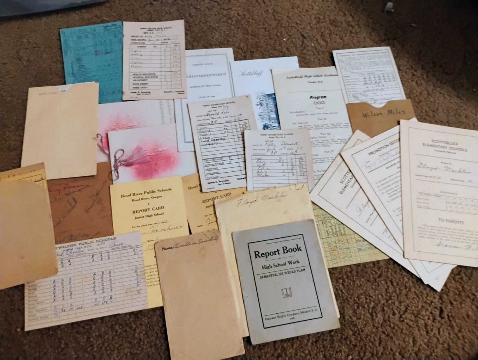 Lot Of 24 School Vintage Ephemera Report Cards Graduation 1920s 1940s 1950s Lot Of 24 School Vintage Ephemera Report Cards Graduation 1920s 1940s 1950s