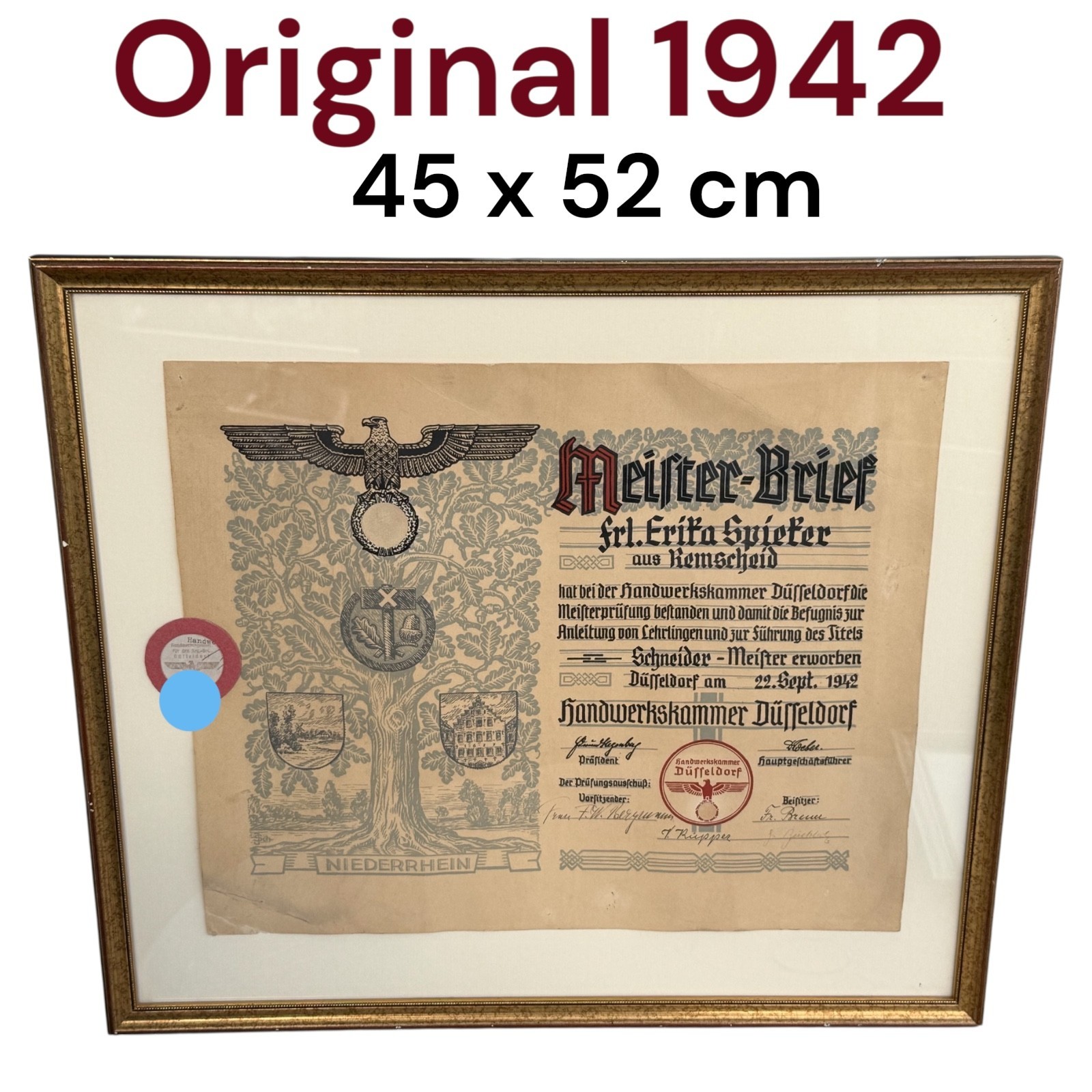 Original WW2 Era Document Master Letter WW2 Era Germany Document WWII Vintage