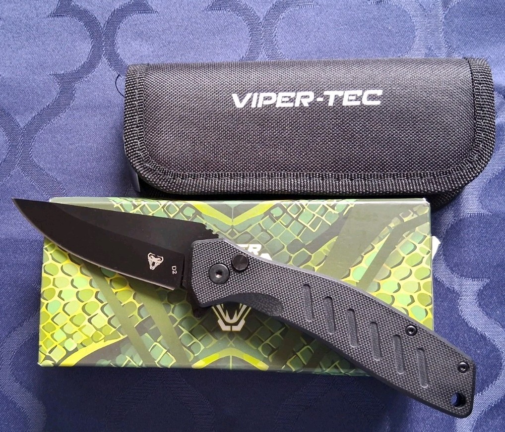 *NEW*🔥VIPER TEC Void w/Flipper Folding EDC Knife/D2 Blade & Black G10 Handle 🔥