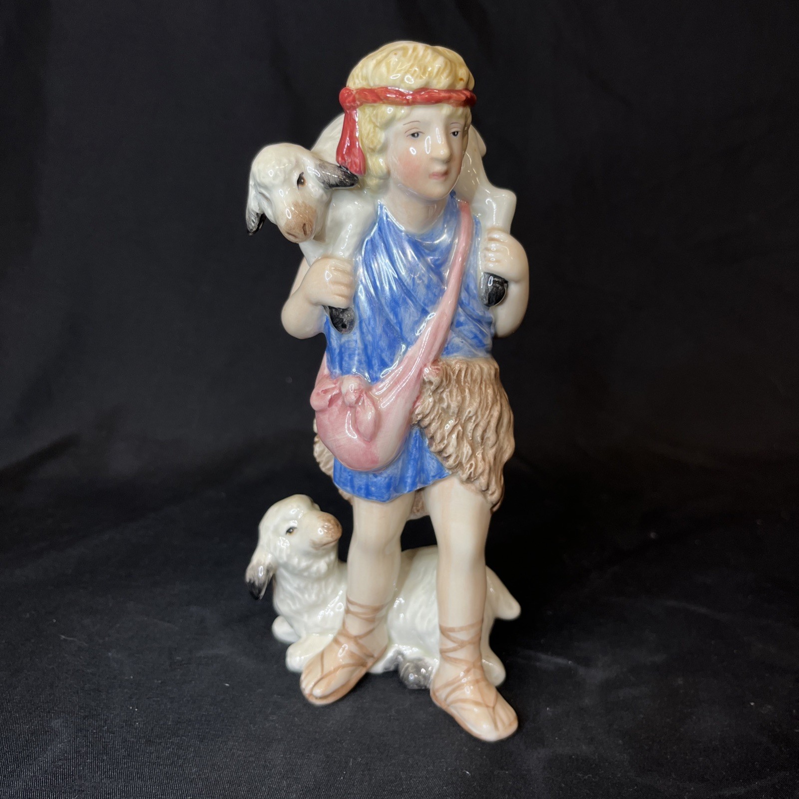 Vtg Fitz & Floyd Christmas Nativity Shepherd Boy with Lambs 19/211 Original Box Vtg Fitz & Floyd Christmas Nativity Shepherd Boy with Lambs 19/211 Original Box