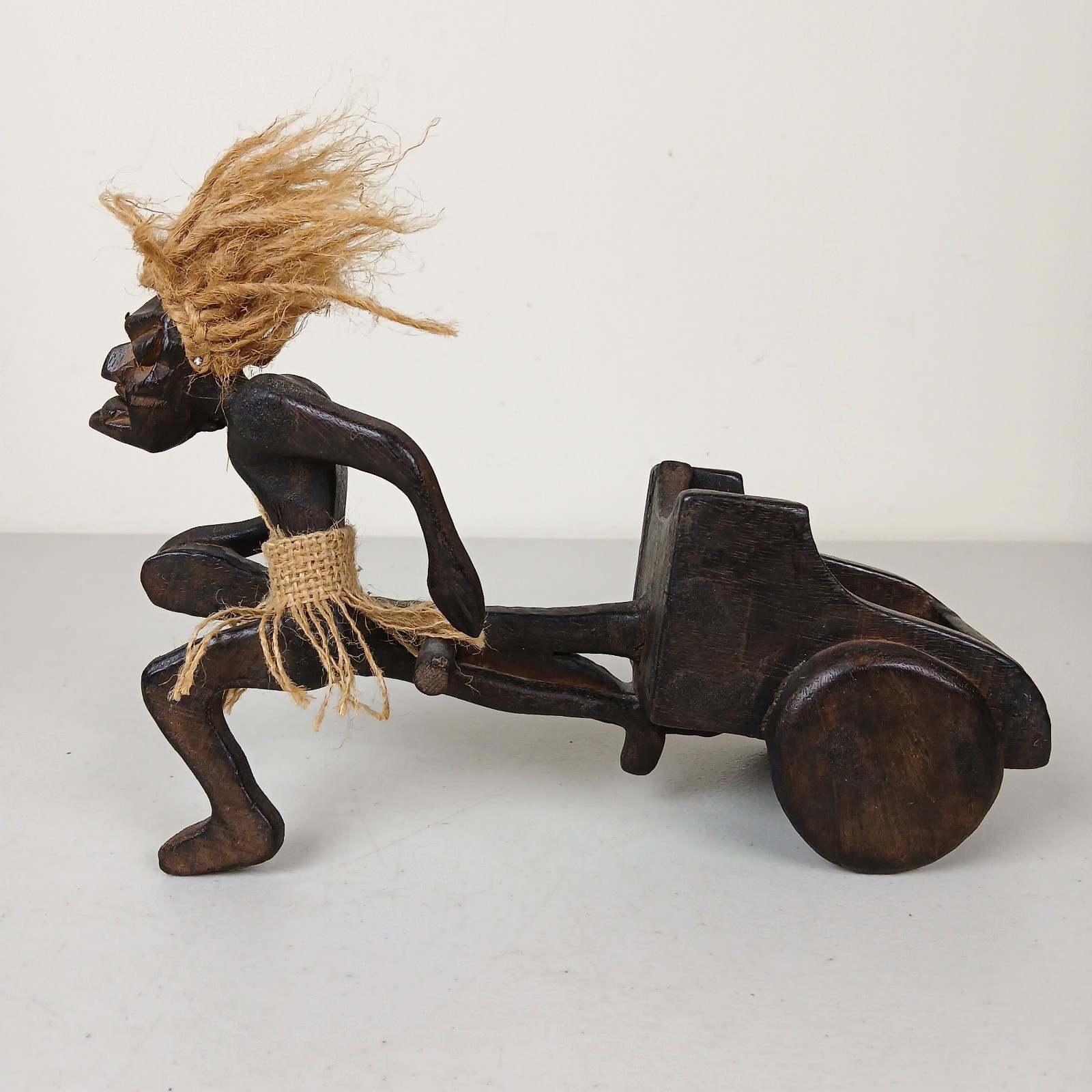 VTG Hand Carved Wood Sculpture Tiki Hawaiian Tribal Figure Primitive Retro Art