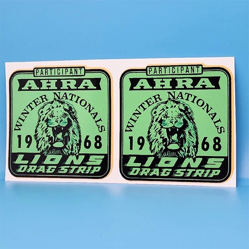 1968 Lions Drag Strip Vintage Style DECAL (PAIR), Vinyl STICKER, racing, hot rod 1968 Lions Drag Strip Vintage Style DECAL (PAIR), Vinyl STICKER, racing, hot rod
