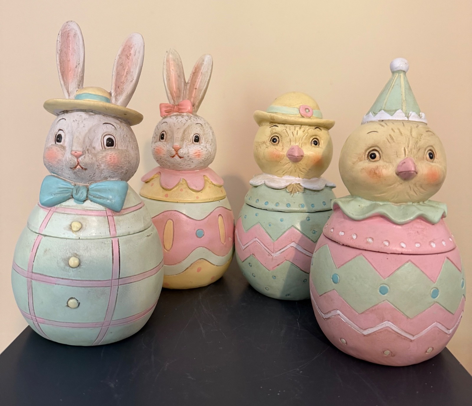 Johanna Parker Easter Bunny And Chick Containers Set Of 4 Transpac READ