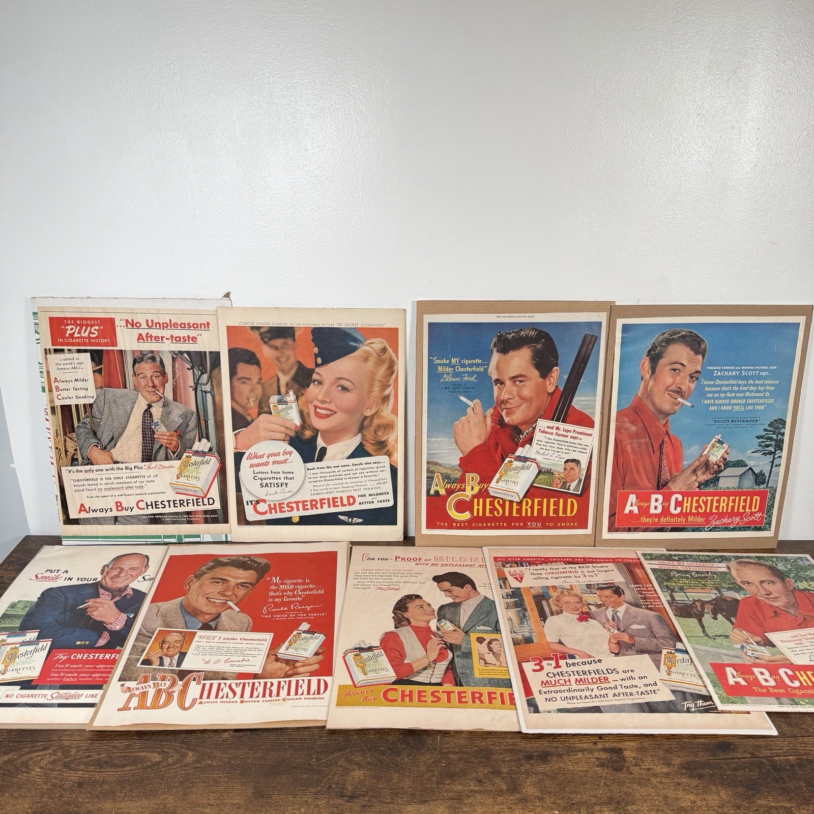 VTG Chesterfield Cigarette Magazine Ads Lot x9 Ronald Reagan Bing Crosby & MORE VTG Chesterfield Cigarette Magazine Ads Lot x9 Ronald Reagan Bing Crosby & MORE