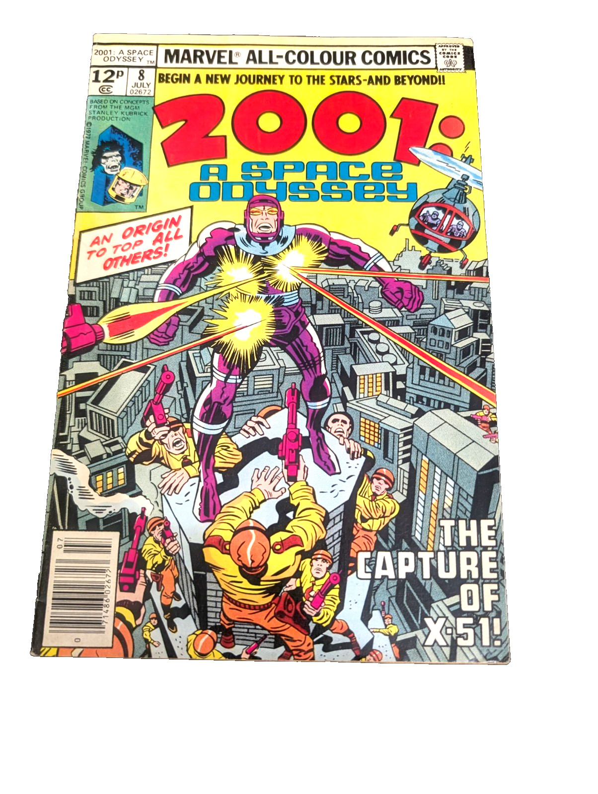 Marvel 2001: A Space Odyssey 1977 British 12p Version (Kirby) X-51 - Ships Free