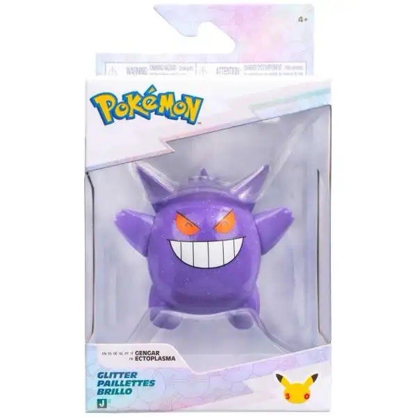Jazwares Pokémon Glitter Gengar Series 1 Figurine, 30th Anniversary Jazwares Pokémon Glitter Gengar Series 1 Figurine, 30th Anniversary