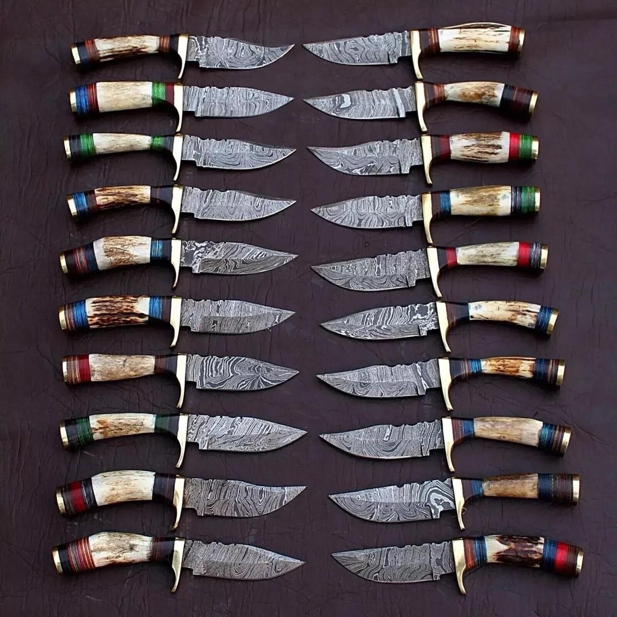 Lot of 20Pcs Custom Handmade Damascus Steel 6\ Lot of 20Pcs Custom Handmade Damascus Steel 6\