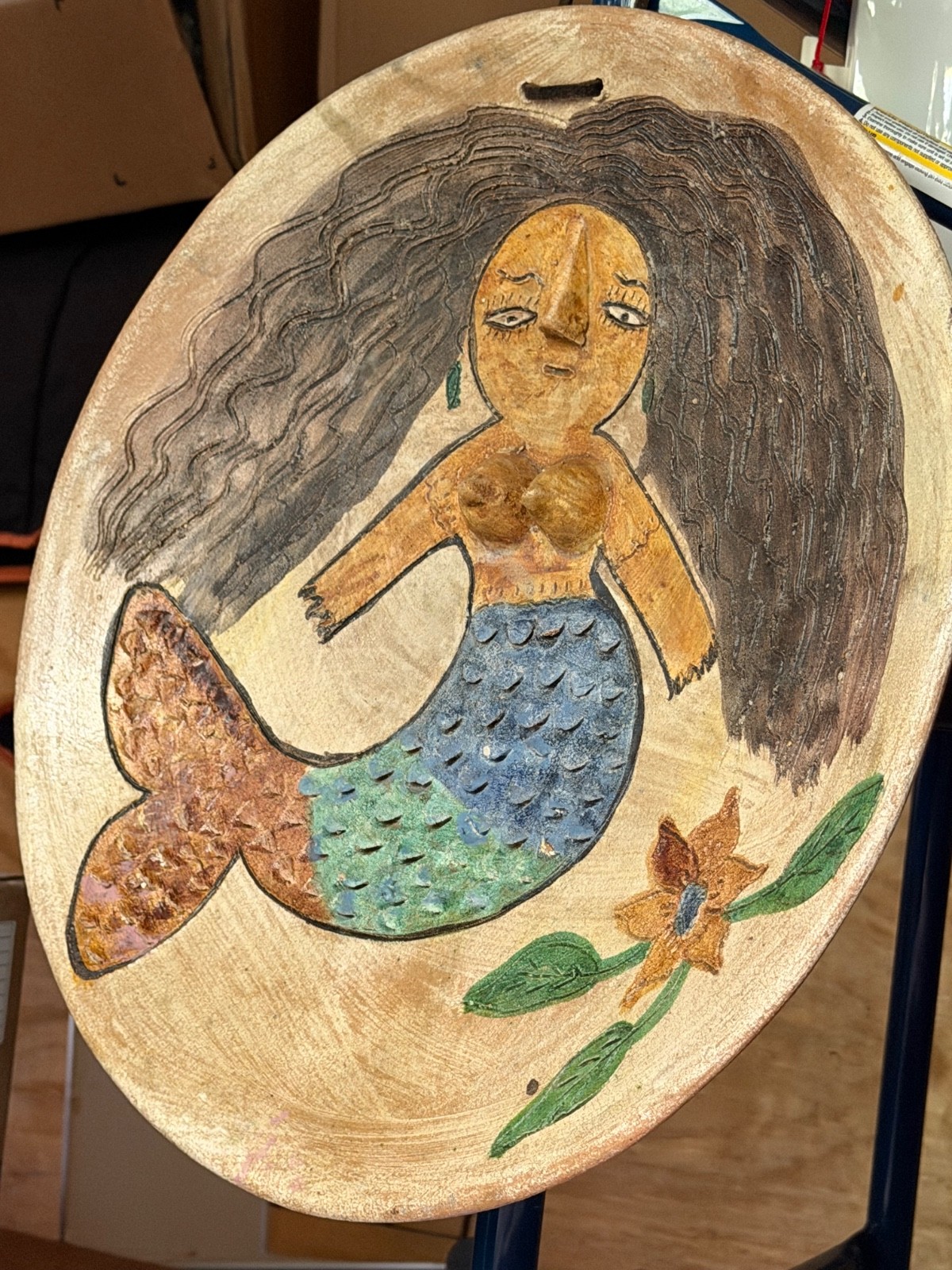 VTG Dolores Porras Mexican Folk Art Pottery Mermaid 17” VTG Dolores Porras Mexican Folk Art Pottery Mermaid 17”