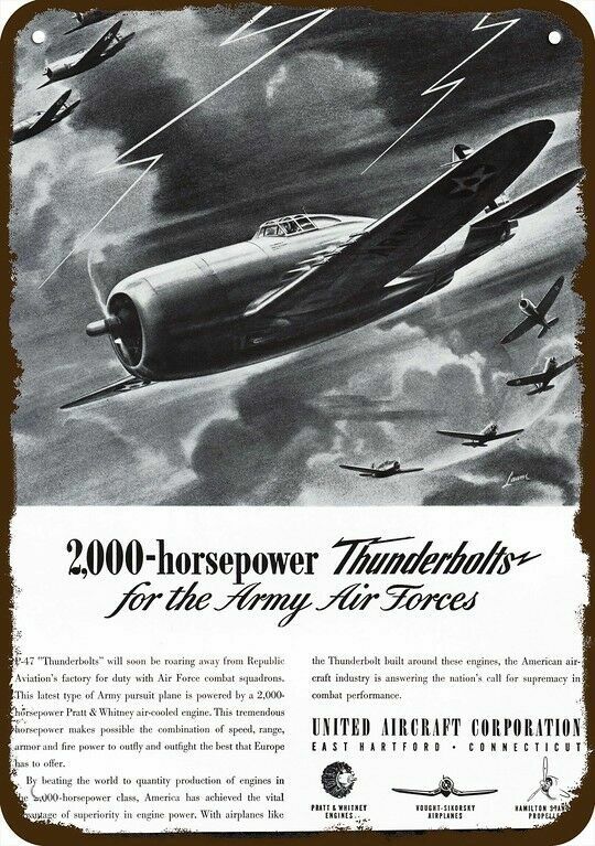 1941 WWII P-47 THUNDERBOLT United Fighter Airplane DECORATIVE REPLICA METAL SIGN 1941 WWII P-47 THUNDERBOLT United Fighter Airplane DECORATIVE REPLICA METAL SIGN