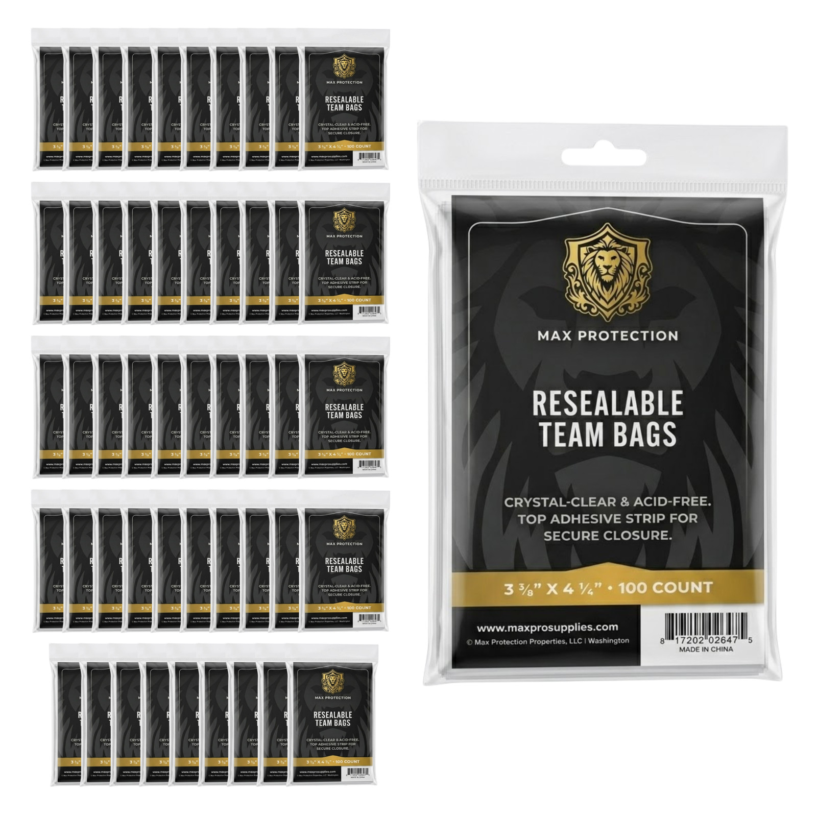5,000ct Ultra Max Pro Team Bags for Baseball Pokemon Trading Cards - NEW