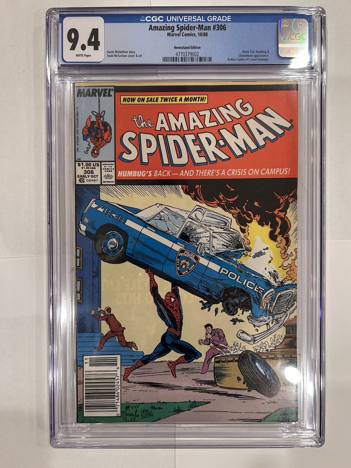 Marvel the Amazing Spider-Man #306 (1988) Newsstand Edition CGC 9.4 White Pages Marvel the Amazing Spider-Man #306 (1988) Newsstand Edition CGC 9.4 White Pages