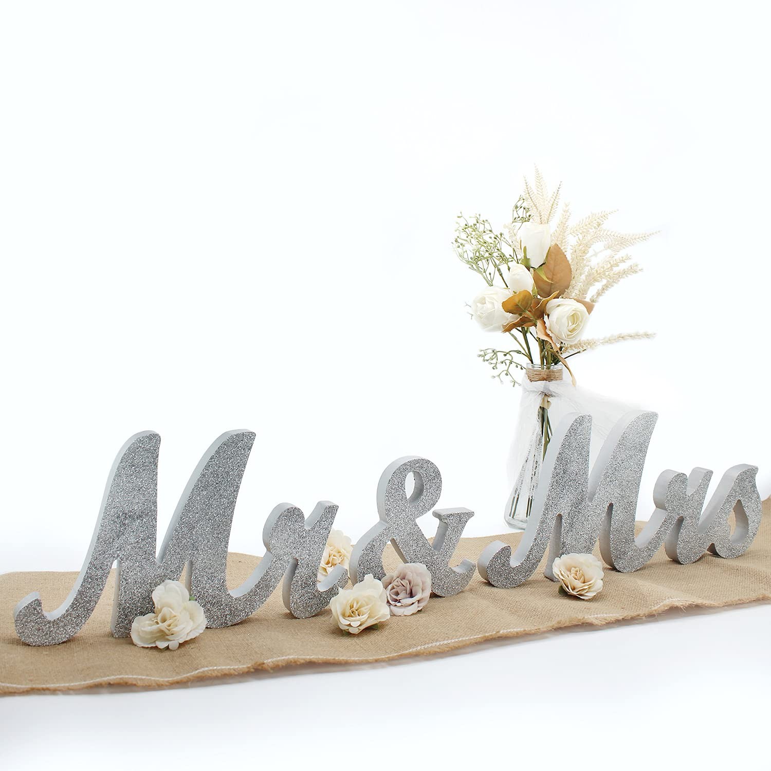 JOYLEX MR & MRS - White Wedding Table Sign Decorative Letters JOYLEX MR & MRS - White Wedding Table Sign Decorative Letters