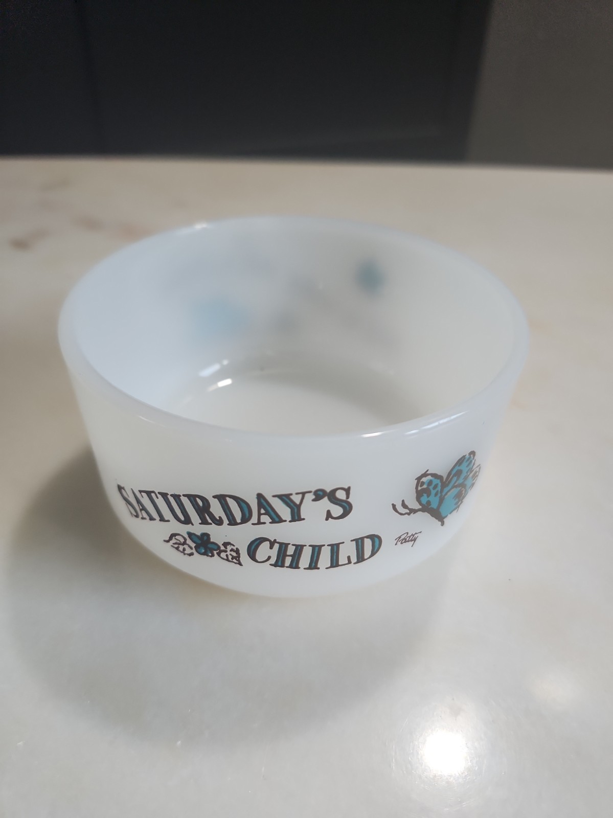 Vintage Fire King Satirday Child Cereal Bowl Excellent Condition 