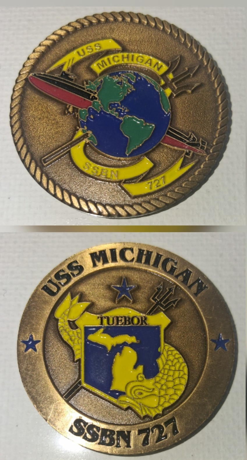 USS Michigan SSBN 727 / SSGN 727 Challenge Coin Ohio-class submarine