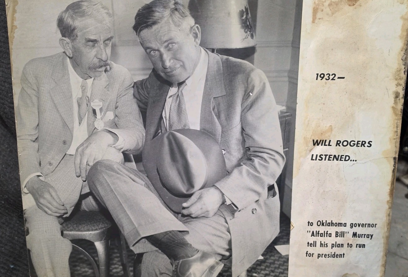 VTG Will Rogers & Alfalfa Bill Murray Historical Photographic Display 27