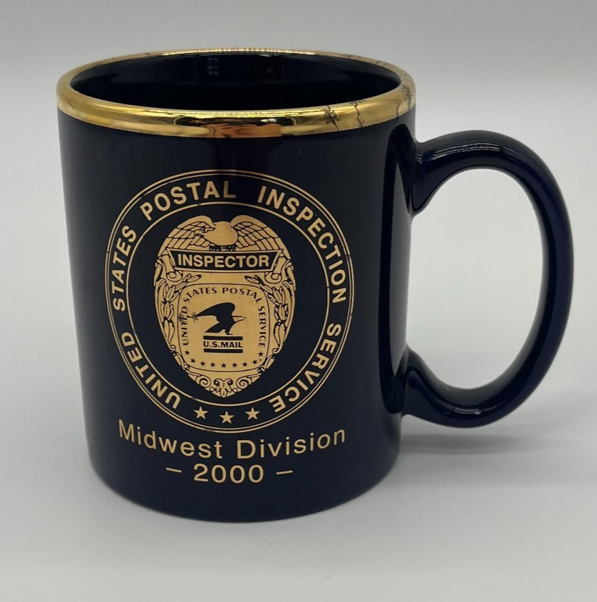 USPS United States Postal Inspector Coffee Mug Midwest Division 2000 Gold USPS United States Postal Inspector Coffee Mug Midwest Division 2000 Gold