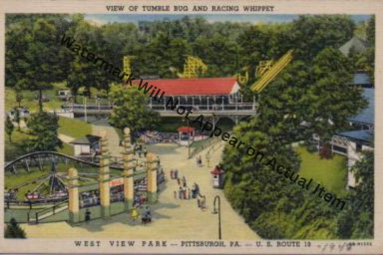 West View Amusement Park Pittsburgh Pa Postcard Reproduction Print Photo 6x4\ West View Amusement Park Pittsburgh Pa Postcard Reproduction Print Photo 6x4\