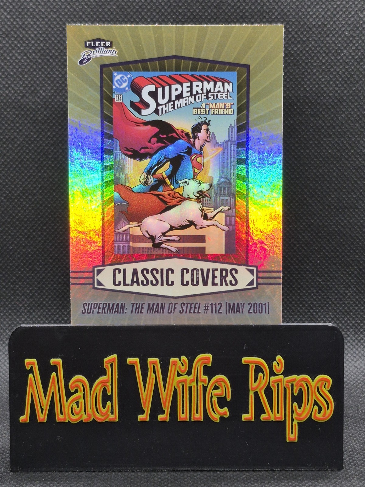 2025 Fleer Brilliants Superman Classic Covers #CC-10 Man Of Steel #112 May 2001