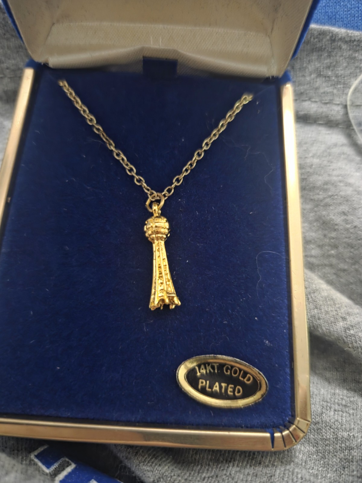 Vintage 1982 World's Fair 14k Gold Plated pendant and necklace Medallion