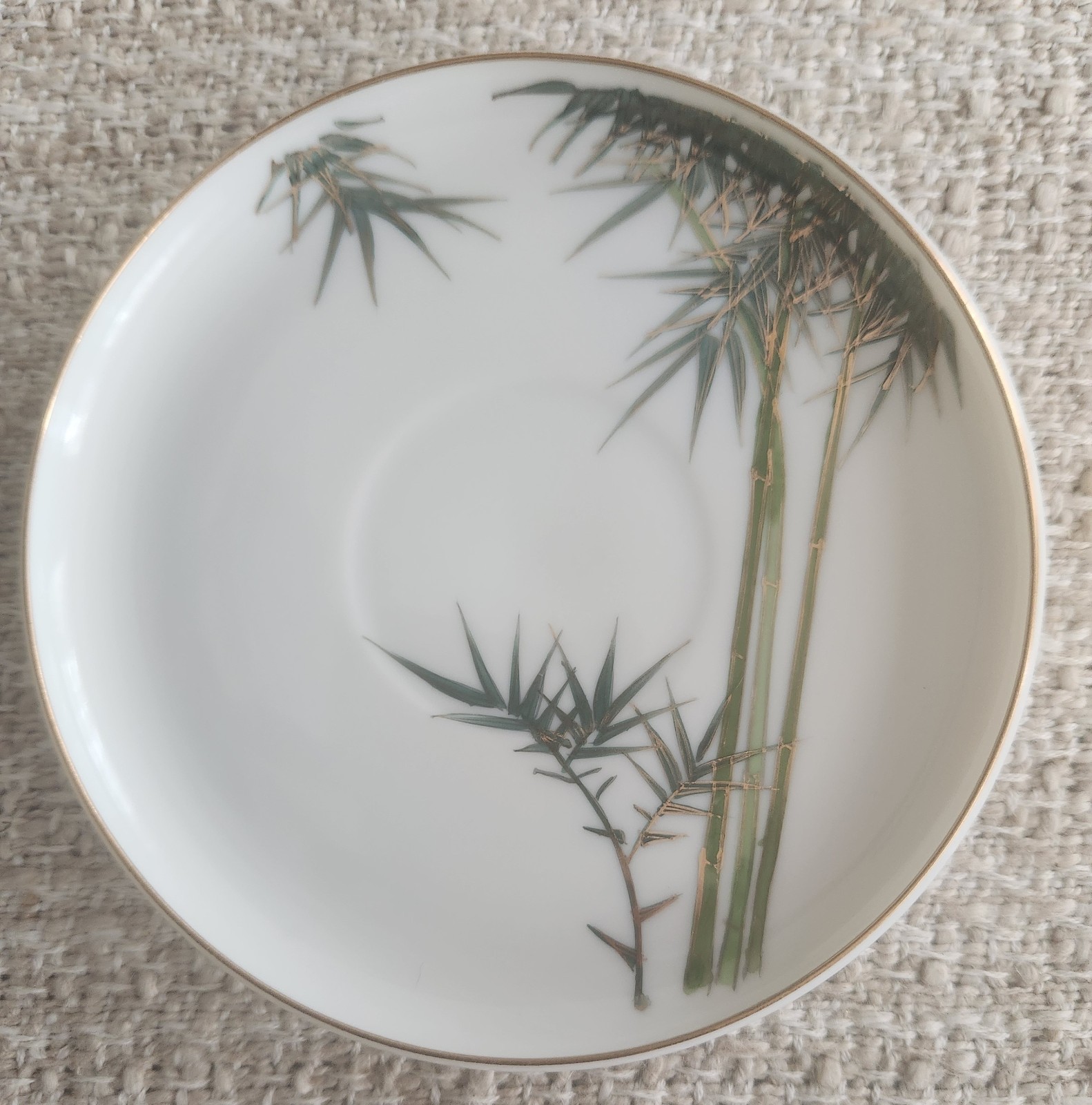 Vintage Replacement Saucer -Koshida Kyoto Japan KSH12 Green Bamboo & 24K Gold Vintage Replacement Saucer -Koshida Kyoto Japan KSH12 Green Bamboo & 24K Gold