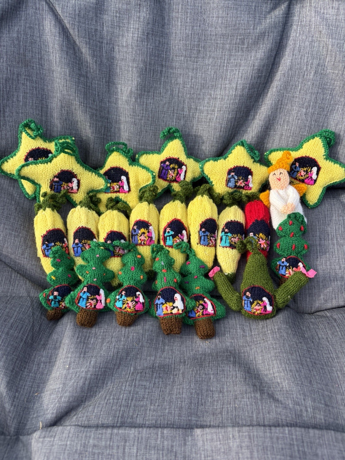 Lot of 21 Vintage Peruvian Hand Knit Christmas Ornaments Nativity Scene Folk Art Lot of 21 Vintage Peruvian Hand Knit Christmas Ornaments Nativity Scene Folk Art