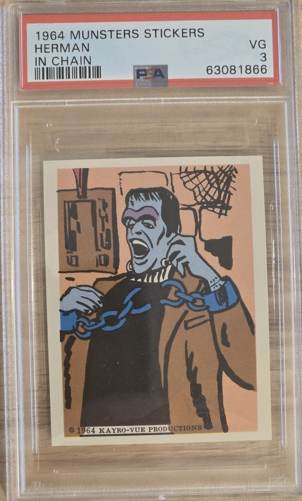 1964 Leaf Munsters Herman in Chain PSA 3