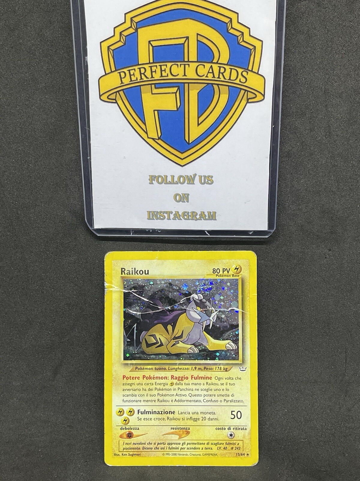 POKÉMON NEO REVELATION UNLIMITED RAIKOU HOLO 13/64 DMG ITA