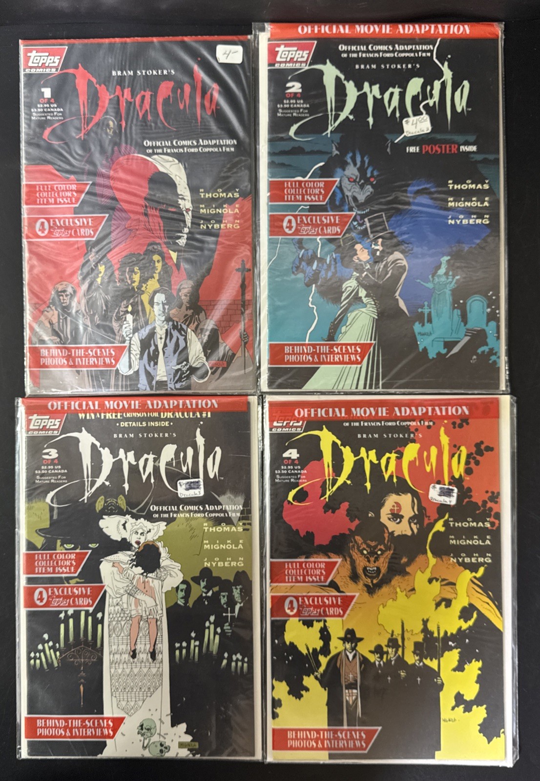 Dracula Comics No. 1-4 Set Topps Cards Dracula Comics No. 1-4 Set Topps Cards