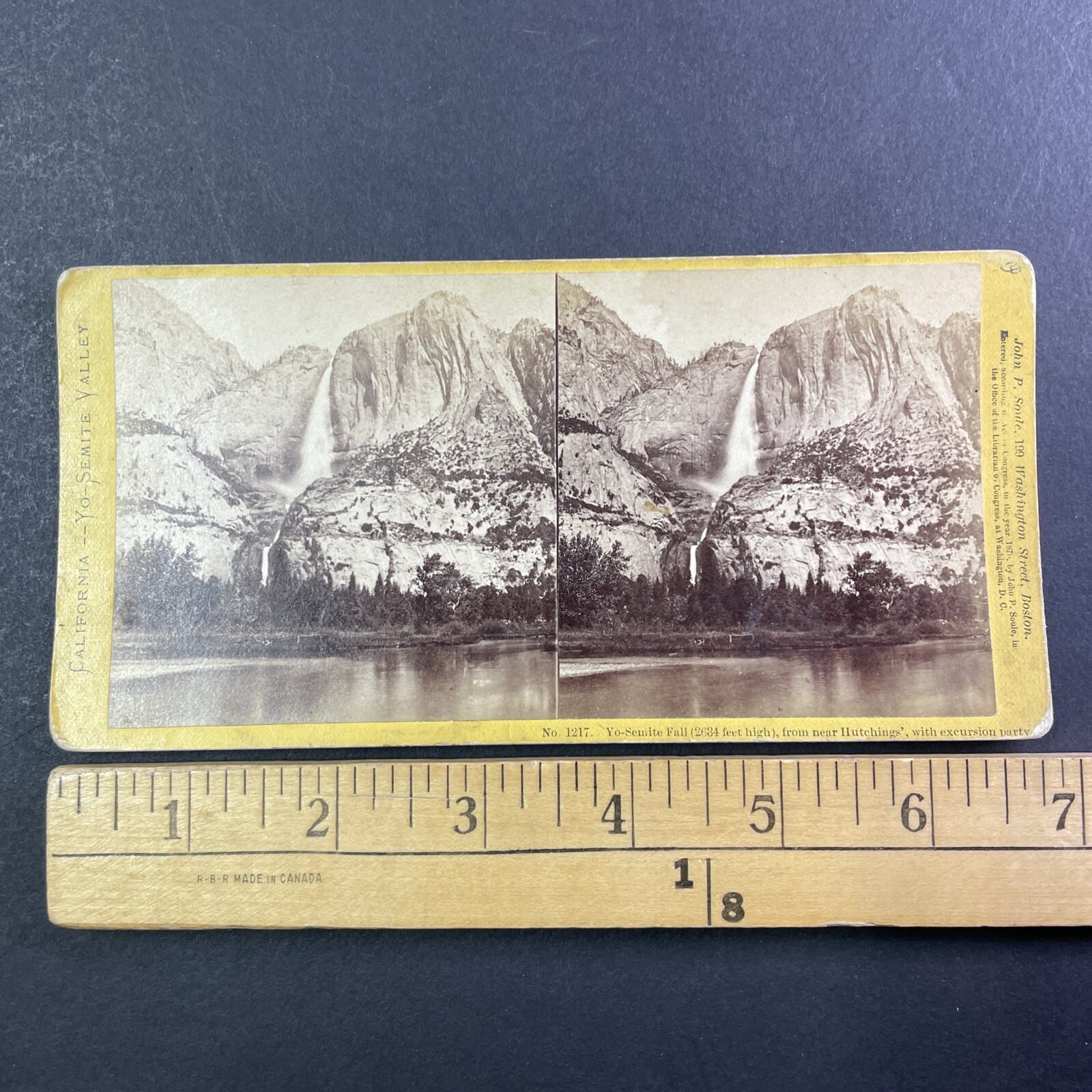 Yosemite Falls Stereoview John P. Soule 1871 California Yo-Semite Valley
