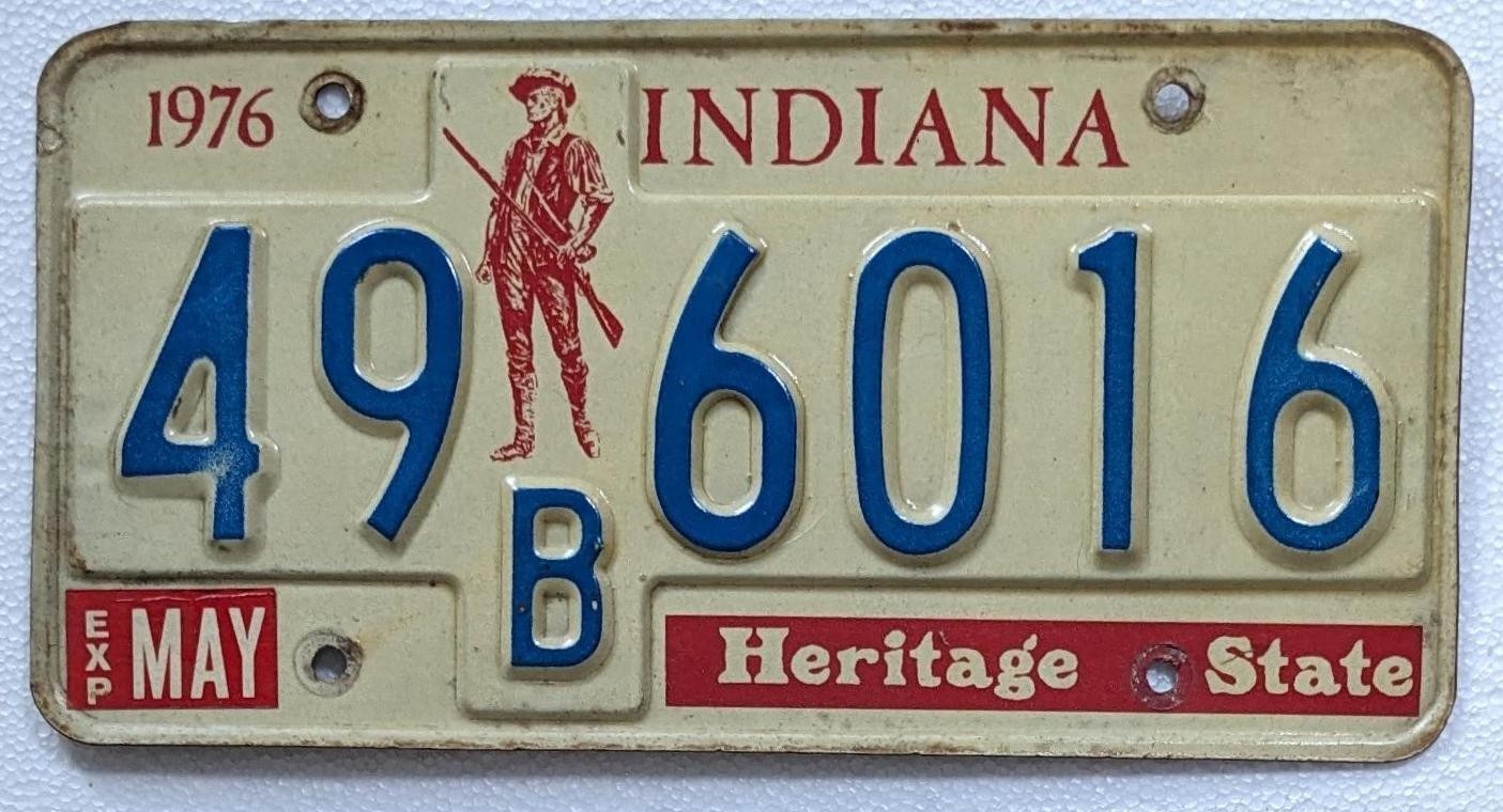 Vintage 1976 Indiana License Plate Heritage State Garage decor Marion County Vintage 1976 Indiana License Plate Heritage State Garage decor Marion County