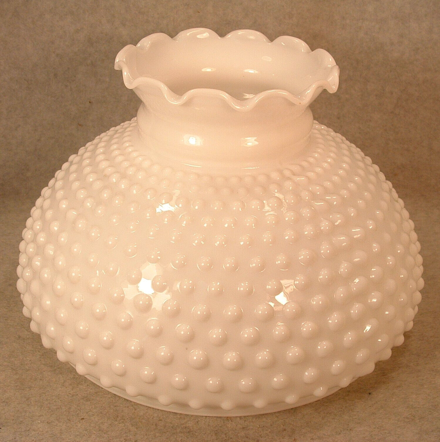 Vintage Fenton White Milk Glass Hobnail Pattern Lamp Shade with 9.75\