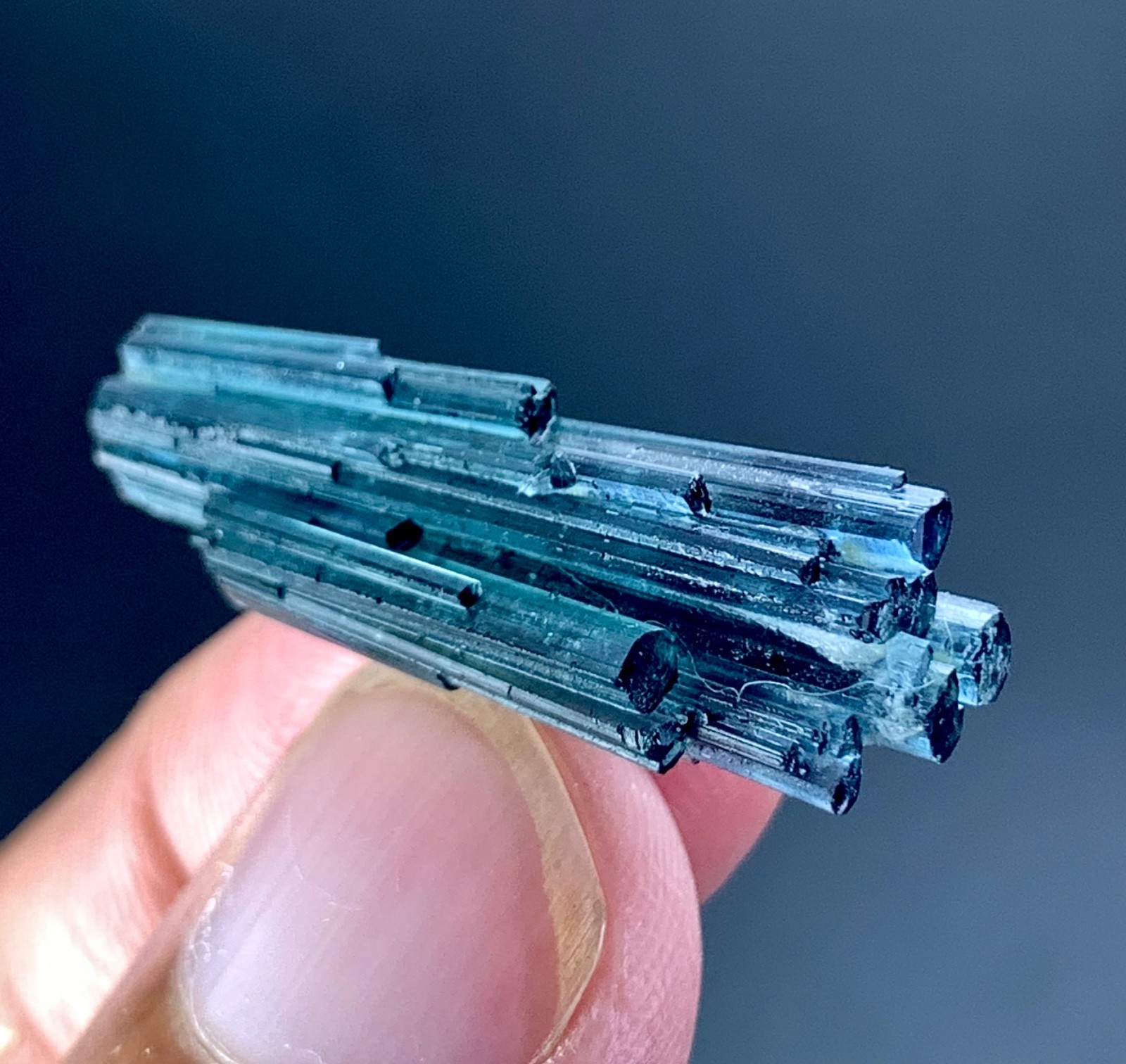 15 CTs Natural Indicolite Tourmaline Crystal specimen from Afghanistan 15 CTs Natural Indicolite Tourmaline Crystal specimen from Afghanistan