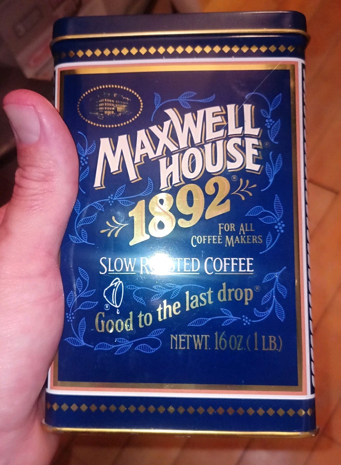 Vintage 1992 Maxwell House 1892 Coffee Tin Sealed Inner Bag W/ Cardboard Insert