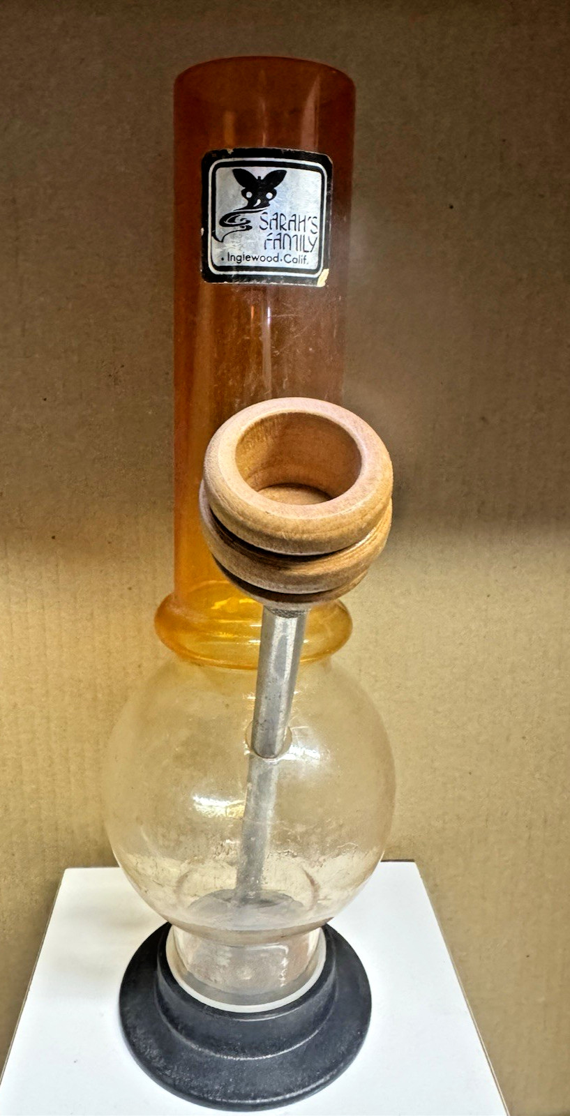 Vintage Unused  Sarahs Family Orange tobacco Bong Unused 12 Inch Org directions