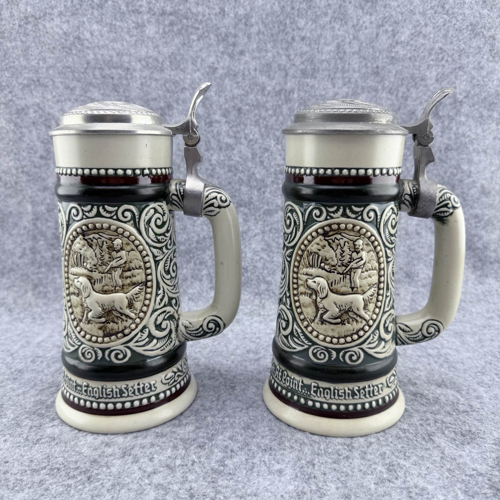 [Lot Of 2] Ceramarte Vintage 1978 Avon Sporting Fishing Hunting Beer Stein Mug