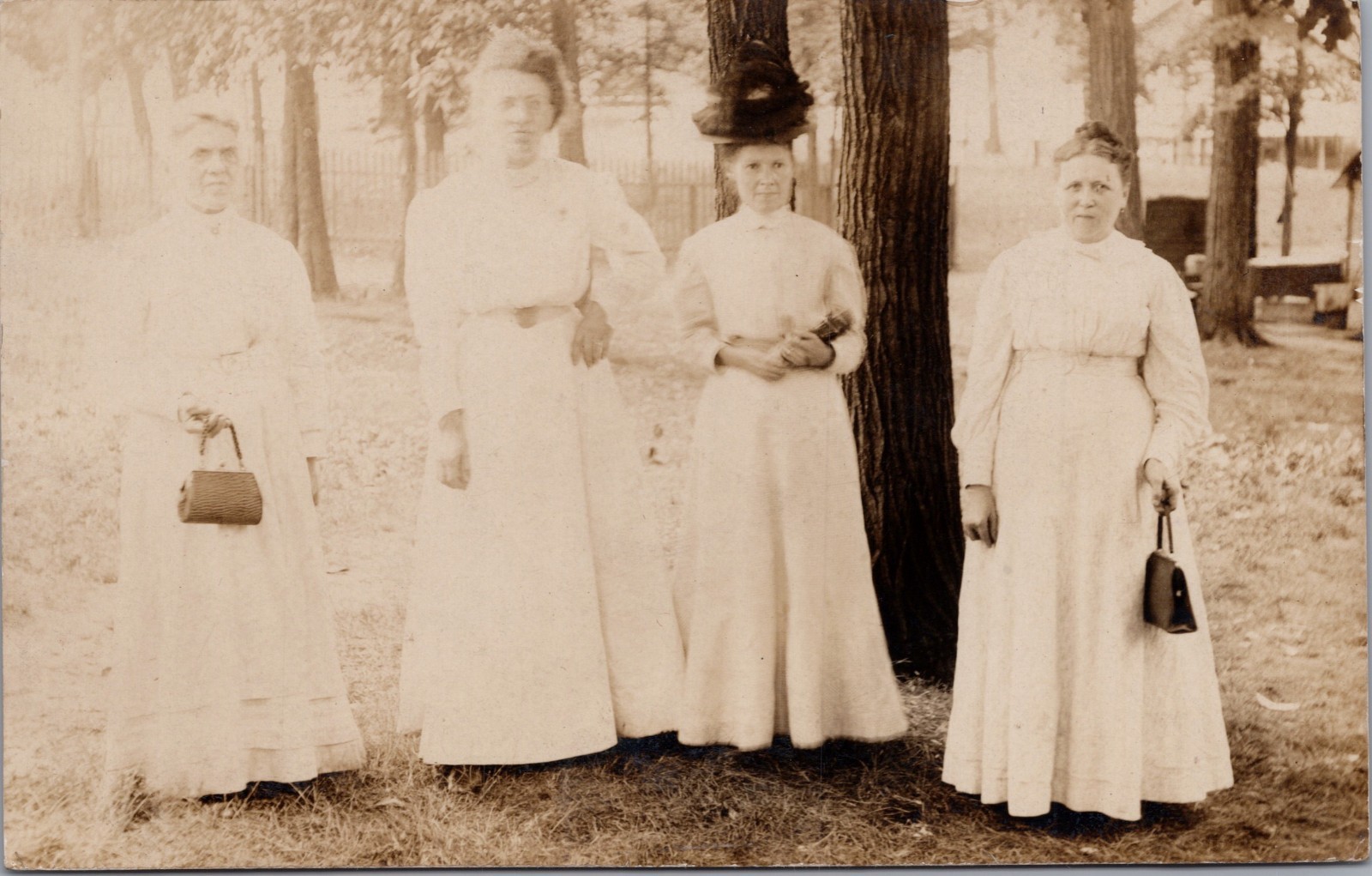 1908 Canton Ohio Women Picnic RPPC Group Portrait Meyers Lake Postcard 1908 Canton Ohio Women Picnic RPPC Group Portrait Meyers Lake Postcard