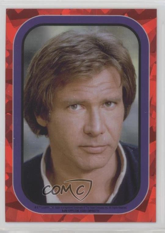 2023 Topps Chrome Sapphire Star Wars ROTJ Sticker Reprints Han Solo #8 02ro