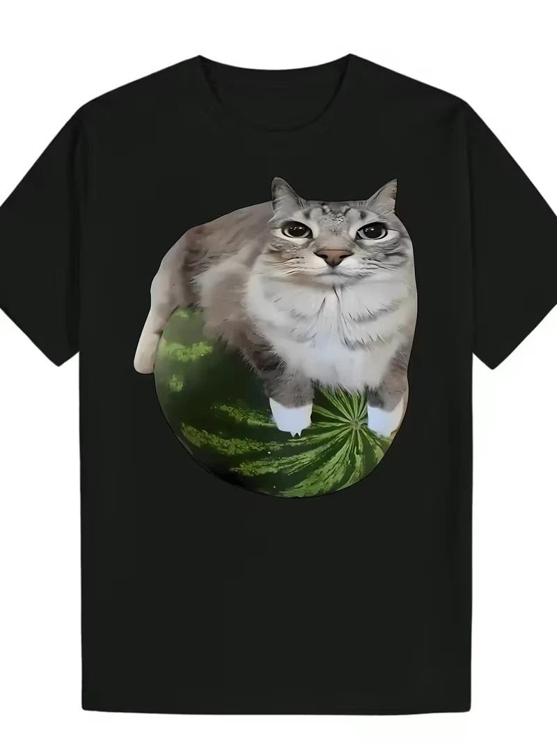 Cute Funny Cat Meme Graphic T-Shirt Unisex T-Shirt