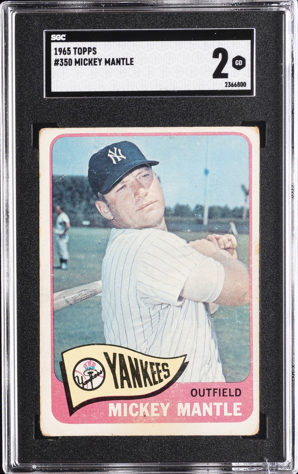 1965 TOPPS #350 MICKEY MANTLE SGC 2