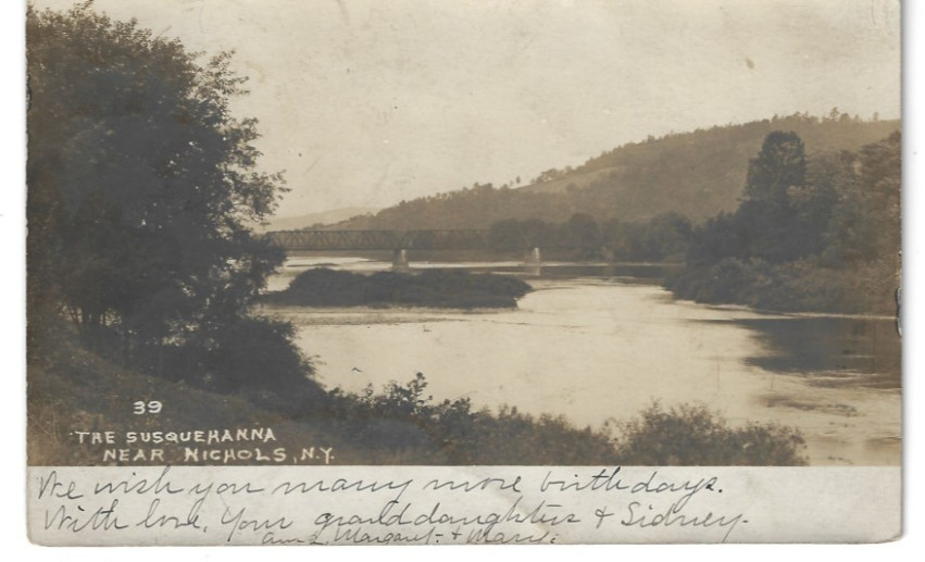 Nichols New York RPPC 1907 Susquehanna Bridge Postcard E M Shaw Bethlehem Pa Nichols New York RPPC 1907 Susquehanna Bridge Postcard E M Shaw Bethlehem Pa
